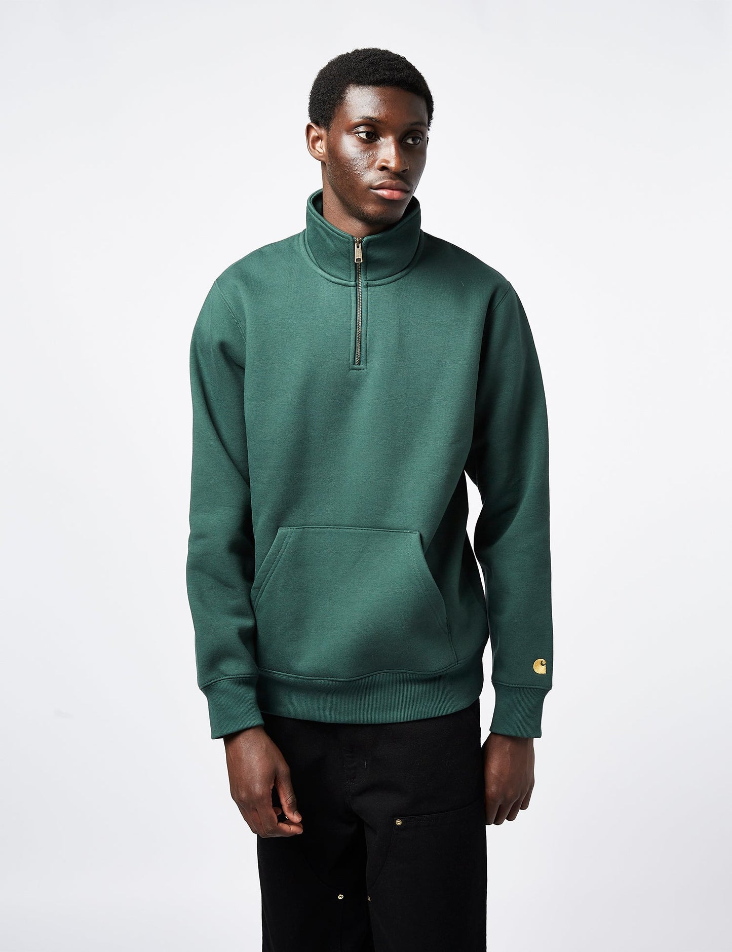 Chase Neck Zip Sweatshirt - Juniper Green