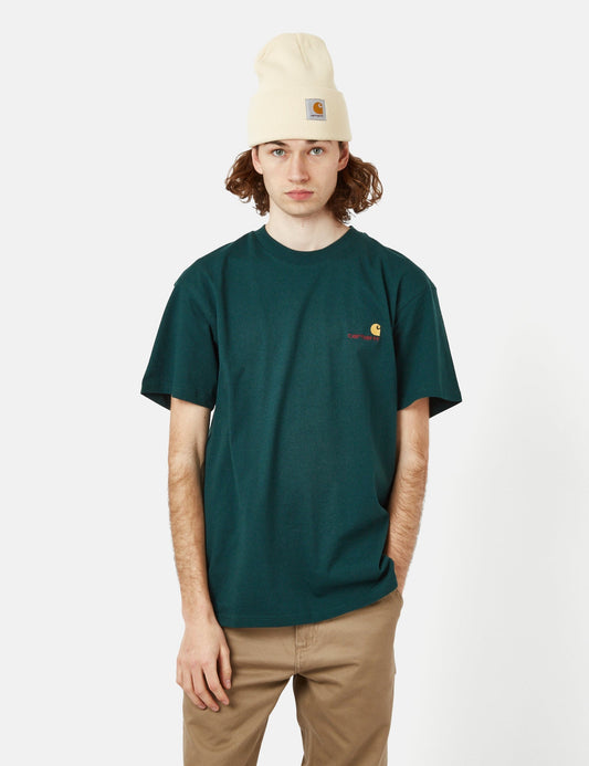 American Script T-Shirt (Organic) - Botanic Green