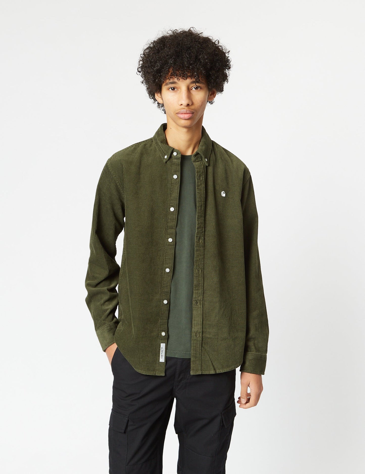 Madison Shirt (Fine Cord) - Plant Green/Wax