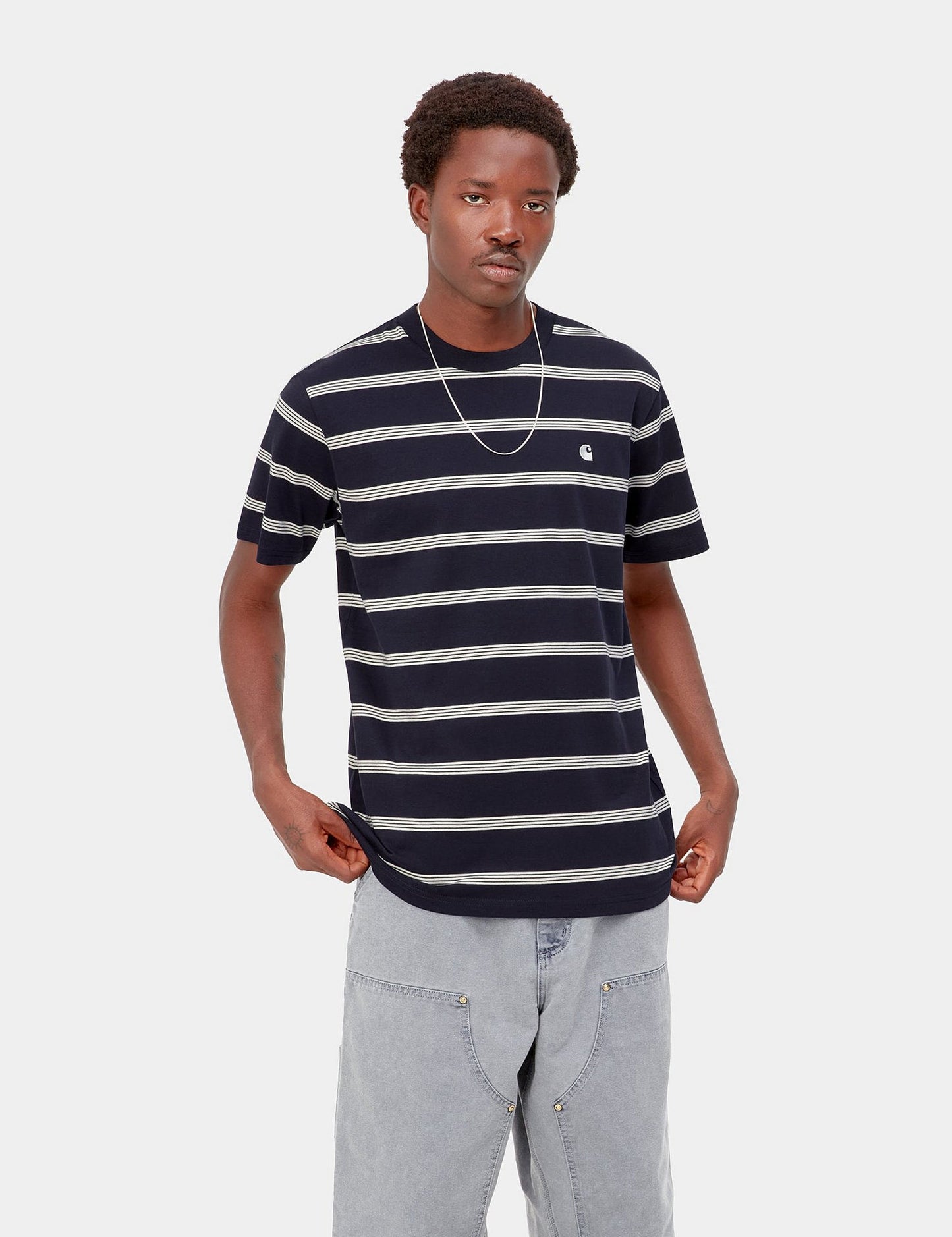 Glover Stripe T-Shirt - Juniper Green/Wax/Wax