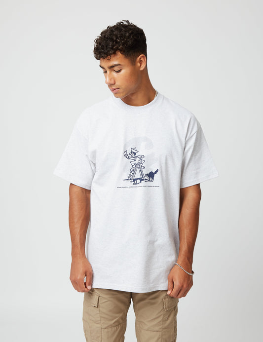 Lucky Painter T-Shirt - Ash Heather Grey/Enzian Blue