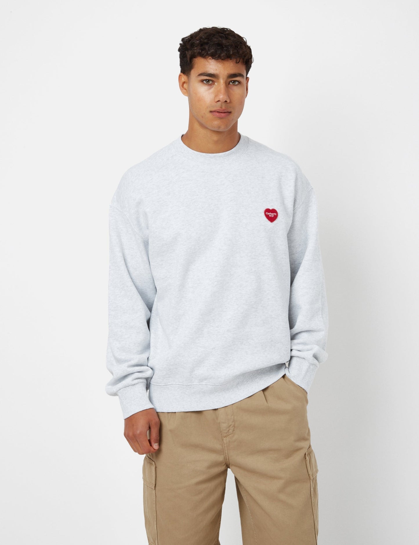 Heart Patch Sweatshirt - Dusty Hamilton Brown