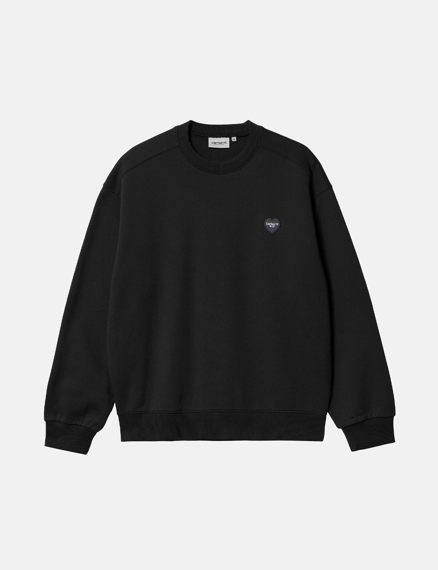 Heart Patch Sweatshirt - Black