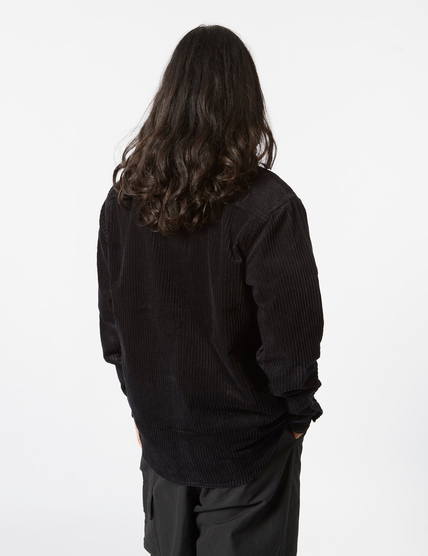 Rhodes Long Sleeve Shirt (Loose, Corduroy) - Black