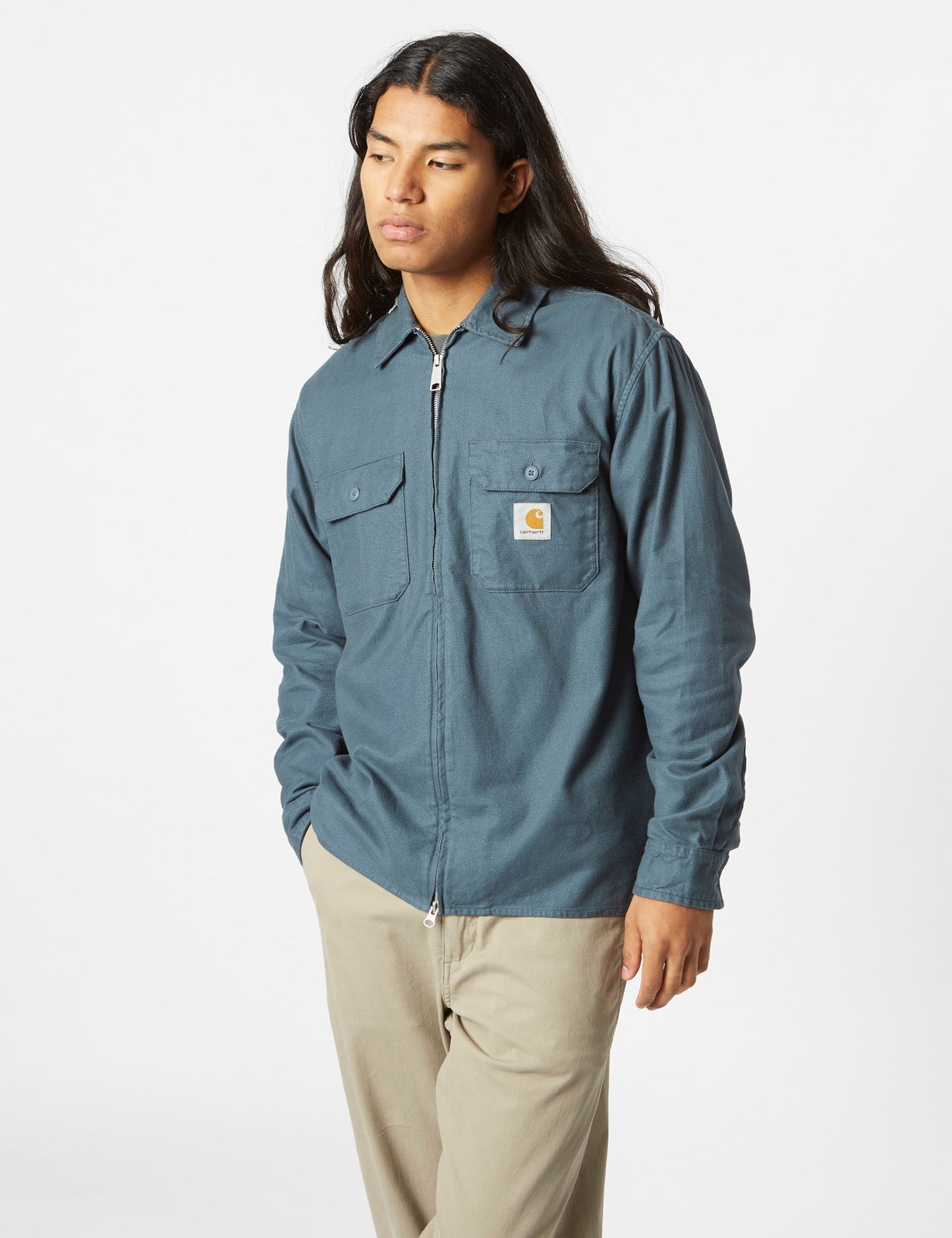 Milford Zip Shirt Jacket (Loose) - Ore Blue