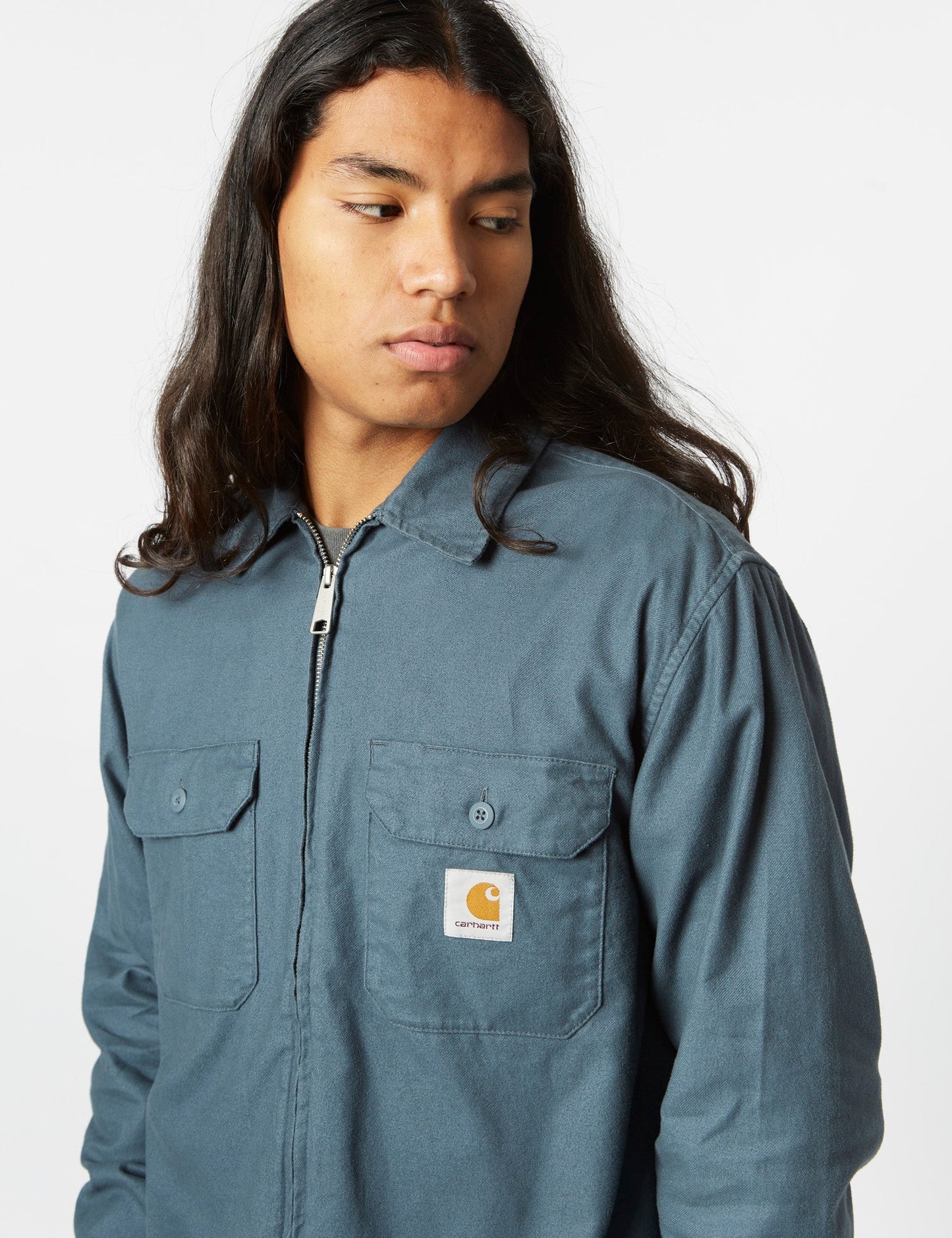 Milford Zip Shirt Jacket (Loose) - Ore Blue