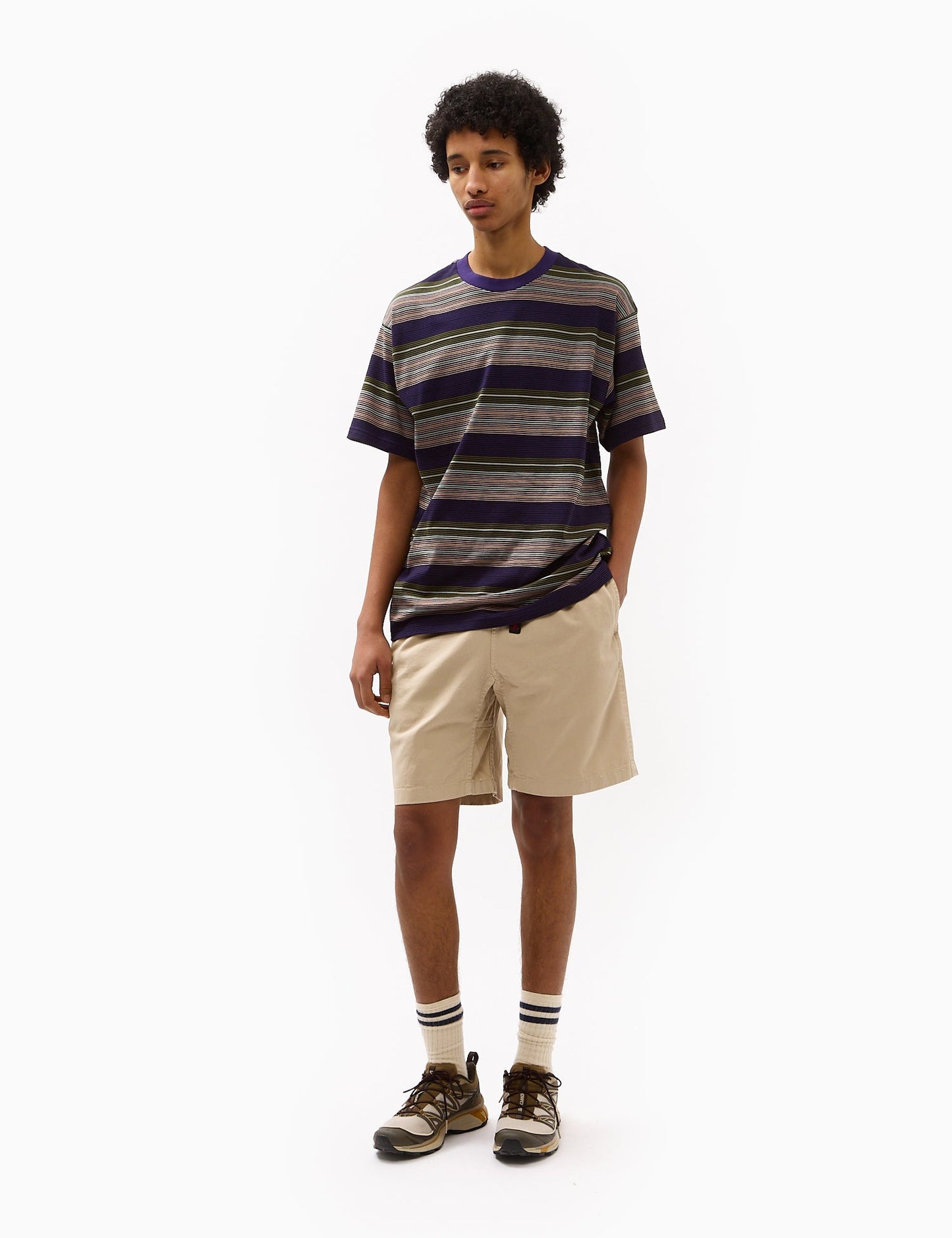 Coby Stripe T-Shirt (Loose) - Tyrian Purple