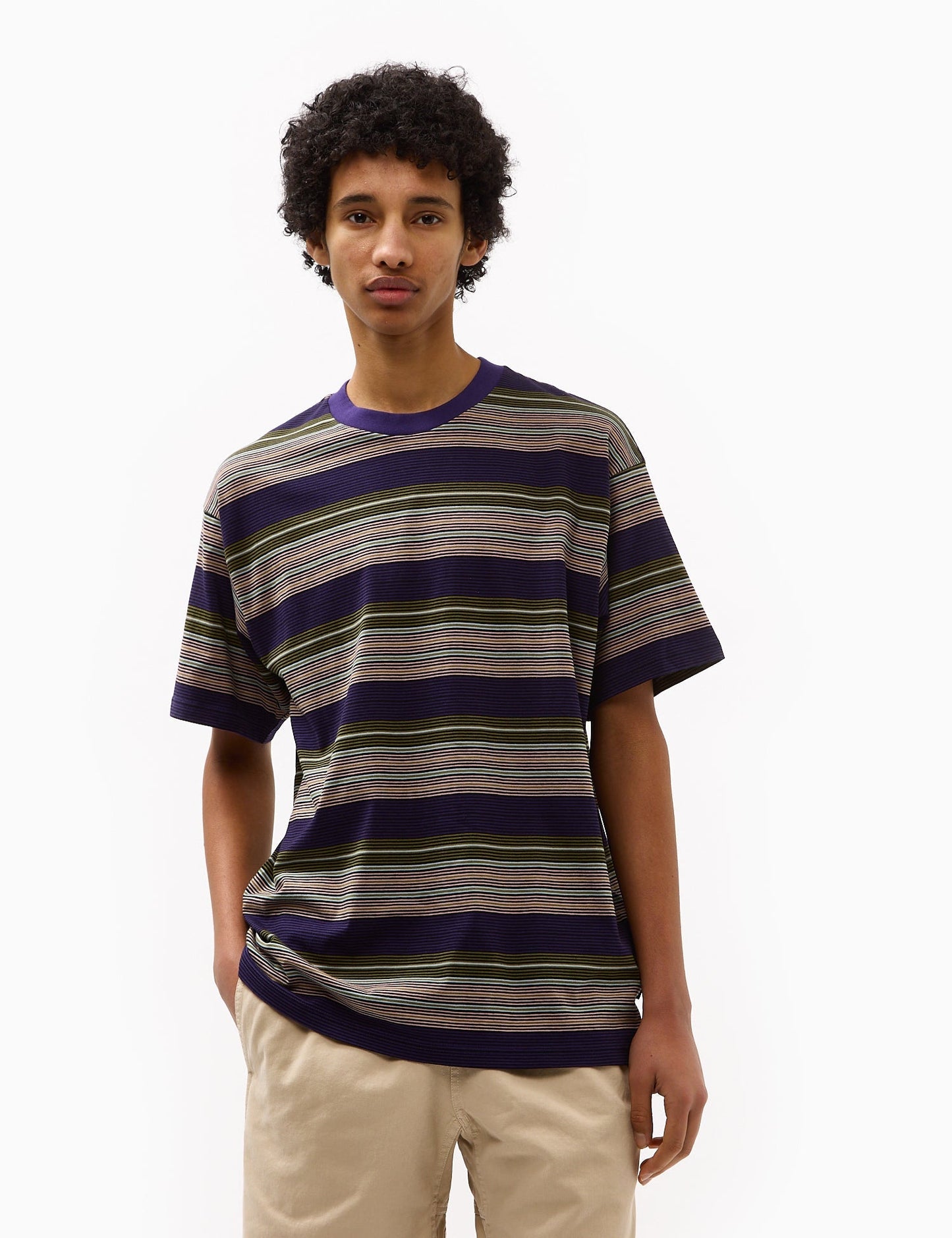 Coby Stripe T-Shirt (Loose) - Bourbon Brown