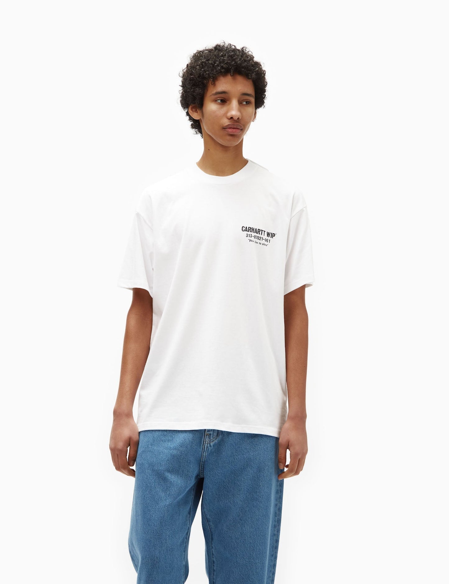 Less Troubles T-Shirt (Loose) - White/Black