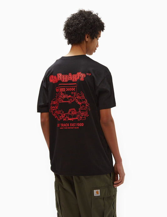 Fast Food T-Shirt (Loose) - Black/Red